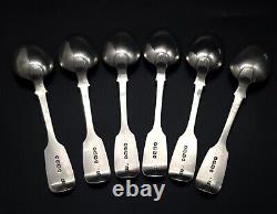 X6 Antique Victorian Hallmarked London 1873 STERLING SILVER Tea Spoons H H