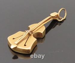 18K Or Vieux Violon Pendentif en Forme de Goutte Instrument de Musique GP603