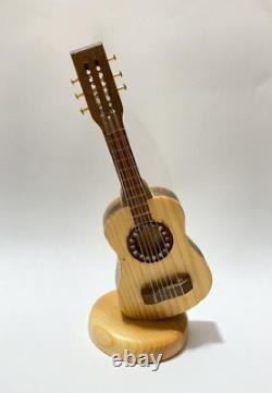 6 Miniature Instruments De Musique En Bois Sculpté Guitare De Violon Oud Zither