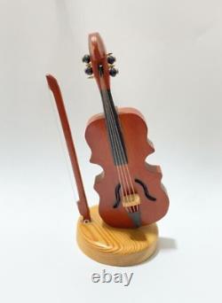 6 Miniature Instruments De Musique En Bois Sculpté Guitare De Violon Oud Zither