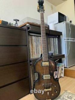 70's Aria Violon Ajustable Collier Vintage Basse Guitare Fabriqué Au Japon S/n 0114346