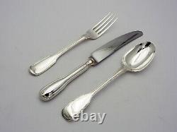 84pce Silver Fiddle & Thread Canteen Of Cutlery 12 Personnes Service London 1872 Ga