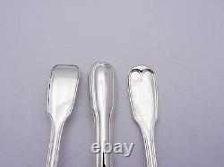 84pce Silver Fiddle & Thread Canteen Of Cutlery 12 Personnes Service London 1872 Ga