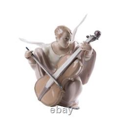 Angel Playing Music On Violon Vintage Figurine Porcelaine Par Lladro Espagne 1979