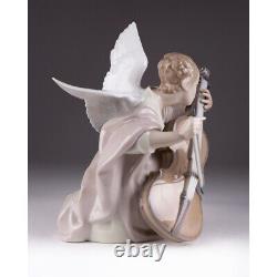 Angel Playing Music On Violon Vintage Figurine Porcelaine Par Lladro Espagne 1979