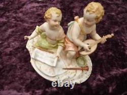 Antique Allemagne Kpm Porcelaine Figurine Enfants Avec Violon Fait À La Main