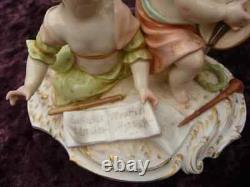 Antique Allemagne Kpm Porcelaine Figurine Enfants Avec Violon Fait À La Main