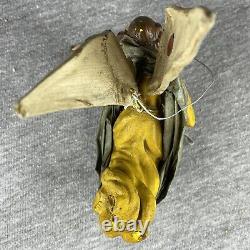 Antique Cartapesta Angels Avec Violon Made In Italy Paper Mache Holiday Ornament