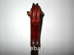 Antique Old Vintage American Stahl 1 Pc Quilted Back Violon Pleine Grandeur Nr