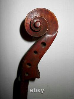 Antique Old Vintage American Stahl 1 Pc Quilted Back Violon Pleine Grandeur Nr