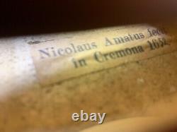 Antique/vintage Nicolaus Amatus Étiqueté 4/4 Violon. Bon État