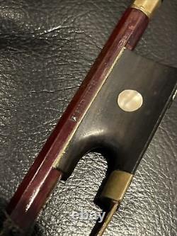 Archet Weidlich violon alto violoncelle Allemagne nacre incrustée bois 28,5 ancien