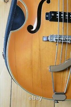 Eko 1964 Guitare Basse Violon Vintage Made In Italy Sunburst Avec Boîtier Original