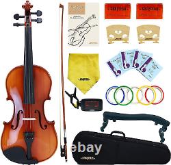 Ensemble de violon acoustique naturel 4/4 + étui + archet + colophane Tout-en-un Cadeau de Noël