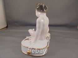 Figure nue en porcelaine Rosenthal ancienne sur un violoncelle Liebermann