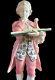 Figurine En Porcelaine Goldscheider De Mozart Lisant Un Livre Avec Un Violon En Costume Rose - Antique
