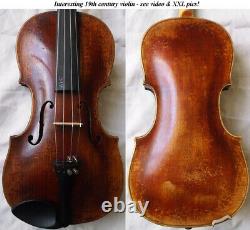 Fine Old 19th Centrury Violin -voir La Vidéo Antique Violino? 314