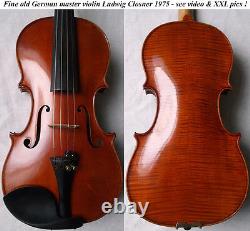 Fine Old Allemand Master Violin L. Closner 1975 -vidéo- Antique 965