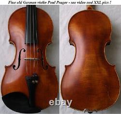 Fine Old Allemand Master Violin Paul Prager -vidéo- Rare Antique 939