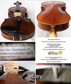 Fine Old Allman Violin R. Goetz 1934 -voir Vidéo Antique Rare? 252