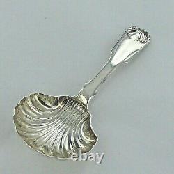 Good Antique Argent Sterling Fiddle Back, Tea Caddy Spoon, Newcastle 1850