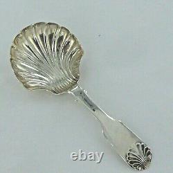 Good Antique Argent Sterling Fiddle Back, Tea Caddy Spoon, Newcastle 1850