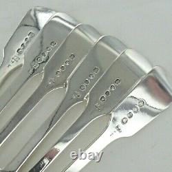 Good Antique Sterling Silver Set Of Six Fiddle Back Dinner Fourches Londres 1843