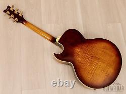 Guitare vintage Ibanez Artist 2635 de 1977, type archtop, couleur violon antique avec Maxon Super 80.