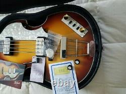 Hofner Hct-500/1-sb Beatle Bass Vintage La Bella Plats, Tasses À Thé Et Cas Dur