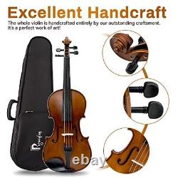 Jeux complets de cordes de violon en bois massif avec ajustements en épicéa et ébène 4/4 antique