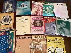 Lot de 135+ partitions anciennes et vintage de la Seconde Guerre mondiale, Garland Sinatra GI Jive Christmas.