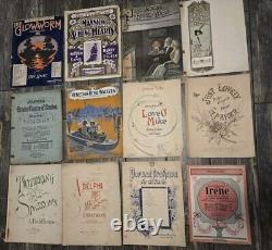 Lot de plus de 170 partitions anciennes/vintage des années 1890 aux années 1930 Rares et difficiles à trouver