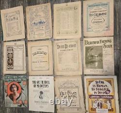 Lot de plus de 170 partitions anciennes/vintage des années 1890 aux années 1930 Rares et difficiles à trouver