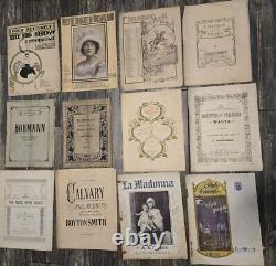 Lot de plus de 170 partitions anciennes/vintage des années 1890 aux années 1930 Rares et difficiles à trouver