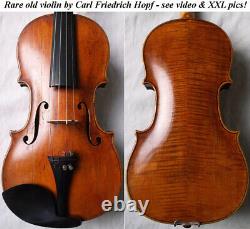 Old Allemand 19e Cty C. F. Hopf Violin Vidéo Maître Antique? 201
