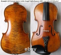 Old Allemand Master Violin Josef Tiefenbrunner 1883 Vidéo Antique 319