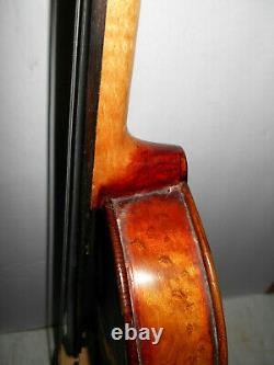 Old Antique Vintage American Birdseye Maple 2 Pc Retour Violon Pleine Grandeur Nr