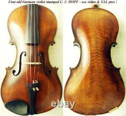 Old German Stamp C. F. Hopf Violin Vidéo Maître Antique? 381