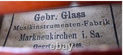Old German Violin Glass Bros. Vidéo Rare Antique Violino 118