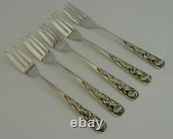 Rare 5 Solide Silver Chinese Exportation Silver Cacke Forks Wing Hing 95g Antique