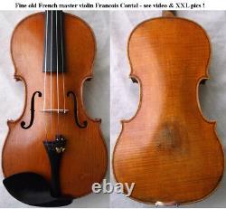 Rare Old French 19th C Master Violin F. Contal Vidéo Antique? 154