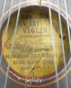 Rare Vintage 1924 Bois 32 Cordes Hawaiian Art Violin Ukelin Co New Jersey
