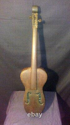 TROUVÉ EN GÉORGIE DU NORD-EST VIOLON FOLKLORIQUE PRIMITIF ANTIQUE FAIT MAIN 34x8