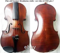 Vieil Allemand Stradiuarius Violon 1920 /30 Vidéo Antique Rare? 418
