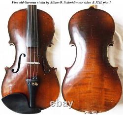 Vieil violon allemand Stradivarius A. O. Schmidt Vidéo Antique ? 778