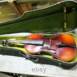 Vintage Antique Violin Stradivarius Copie Pleine Grandeur 4/4 Avec Case T