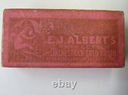 Vintage Antique Violon Bow Rosin E J Albert's Orchestra & Solo Rare Original Box