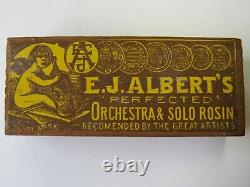 Vintage Antique Violon Bow Rosin E J Albert's Orchestra & Solo Rare Original Box