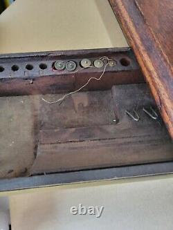 Vintage Fin 1800 Treadle Machine À Coudre Rare Fiddle Style De Base Avec Table