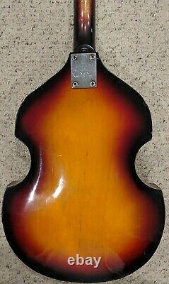 Vintage Univox Violin Bass 1960's Sunburst Killer Light Bass